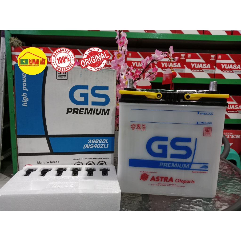 Original 100% Aki Mobil GS ASTRA NS40ZL / 36B20L 12V 35Ah / Aki Basah / Aki Konvensional / Aki Isi U