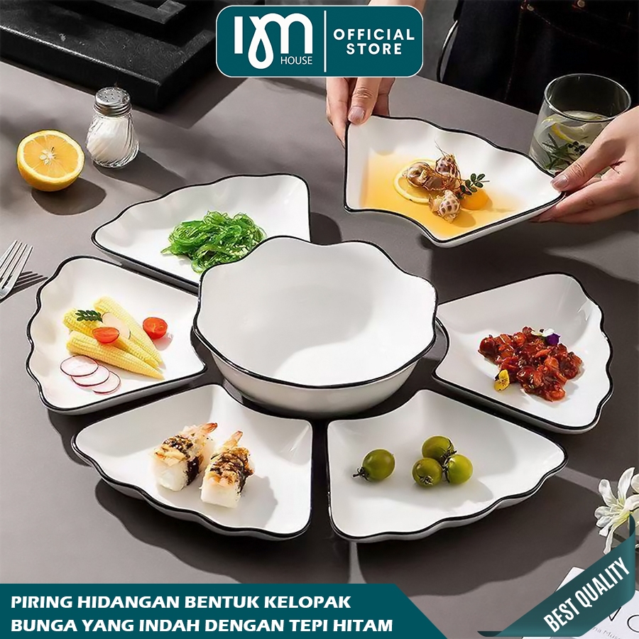 INMINDHOUSE Set Piring Keramik Tebal 1/4/6 PCS – Sajian Lebaran, Elegan untuk Makan Bersama Keluarga