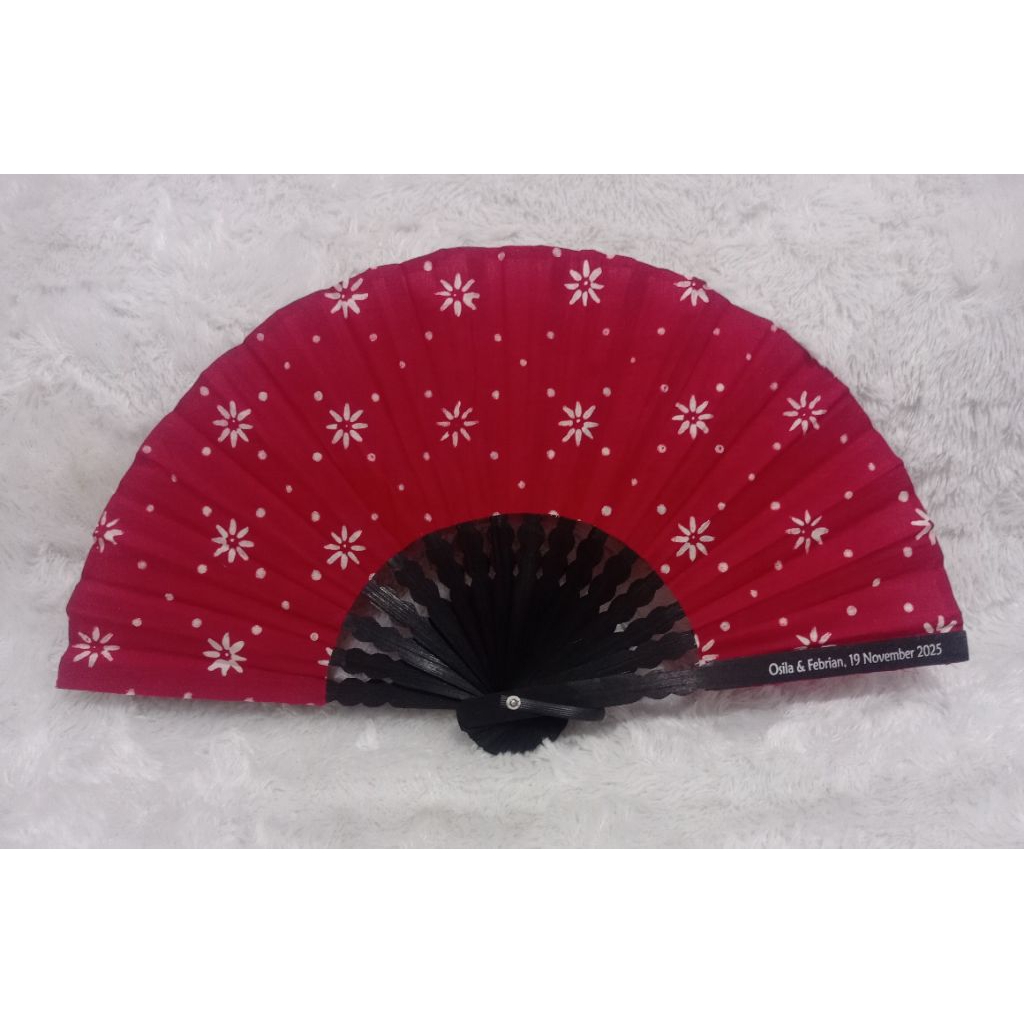 SOUVENIR KIPAS BATIK GAGANG HITAM/ souvenir pernikahan / kipas tangan batik / souvenir batik