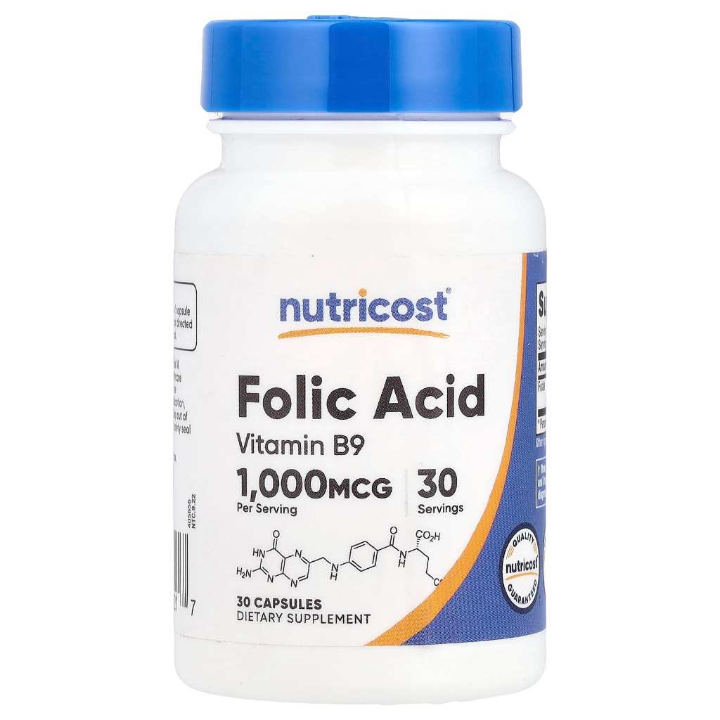 Nutricost Folic Acid 1000 mcg 30 Capsules