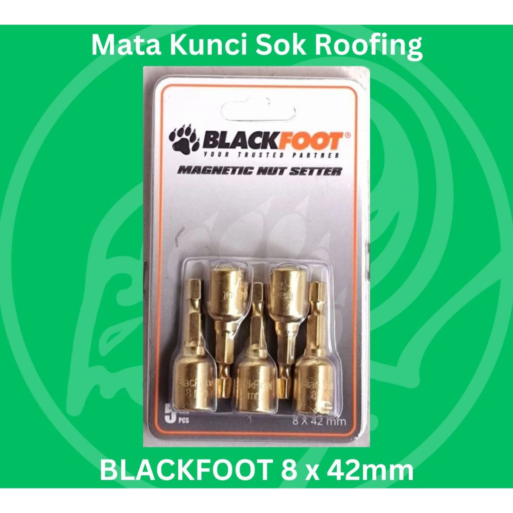 BLACKFOOT Magnetic Nut Setter 8x42mm Kunci Shock Roofing kunci Sok Mata Roofing Blackfoot 8x42mm