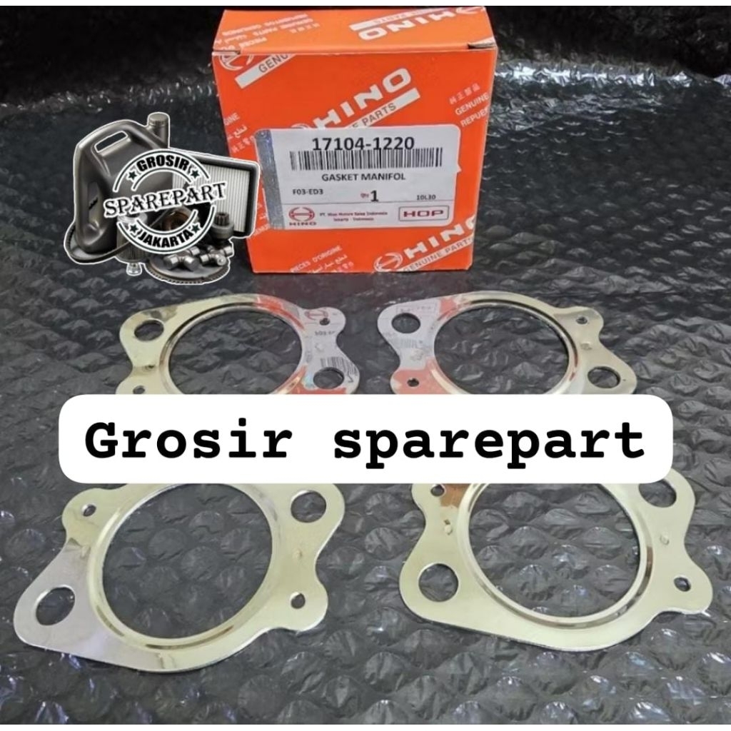 GASKET PACKING MANIFOLD API EX HT 130 HINO DUTRO 4PCS ORIGINAL
