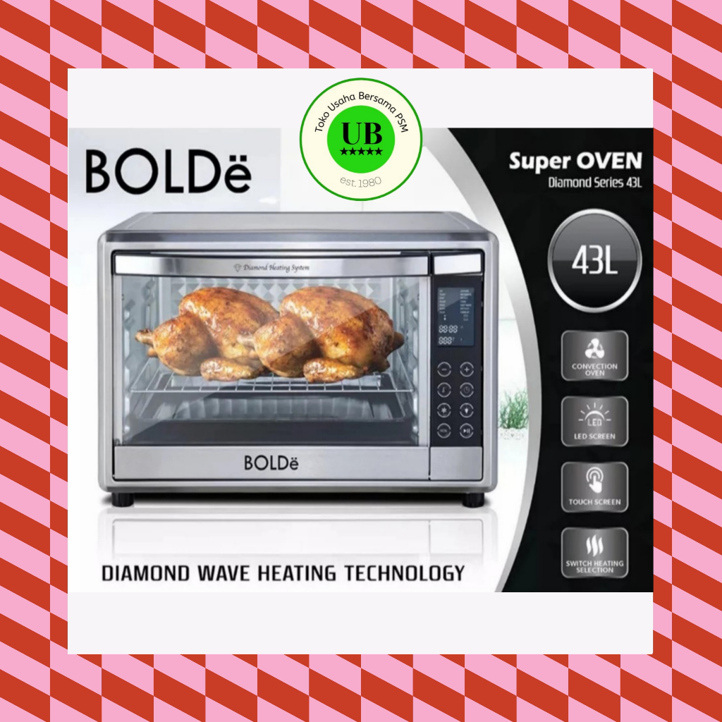 BOLDE SUPER OVEN DIAMOND SERIES 43L DOV-43 R OVEN KAPASITAS BESAR HEMAT LISTRIK BERGARANSI