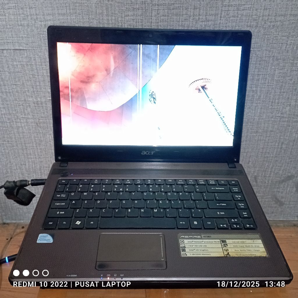 Laptop Acer Aspire 4738 series windows 7 Intel Pentium Ram3gb DDR3 HDD160gb Mesin normal minus Lcd14