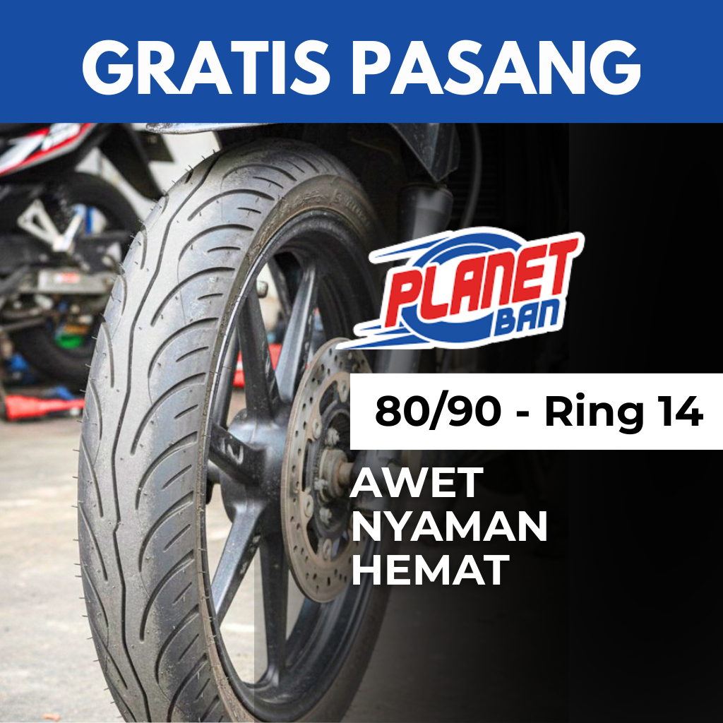 Ban Motor Ring 14 - 80/90 Presa Planeto Tubeless (Ban Motor Beat, Scoopy (Old), Genio, Vario 125,