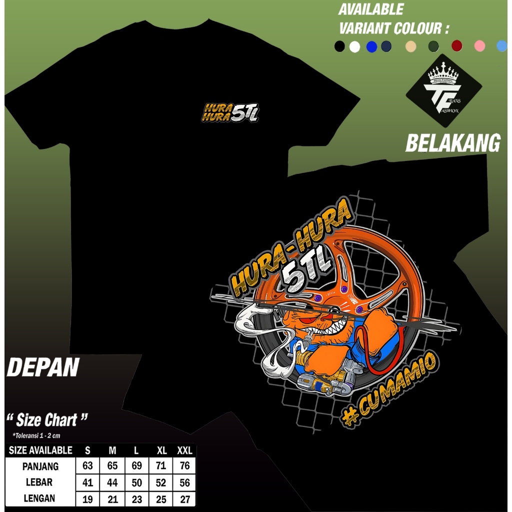 Trans Fashion T Shirt Kaos Racing Mio Hura Hura 5TL -  Cuma Mio Kaos Racing Pria Wanita Unsex