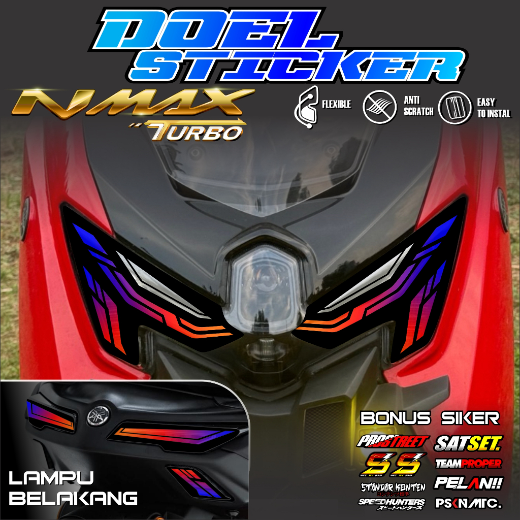 Stiker Variasi Lampu Depan Nmax Neo Turbo Transparan Sticker Lampu Depan Belakang Nmax Turbo Doel 02