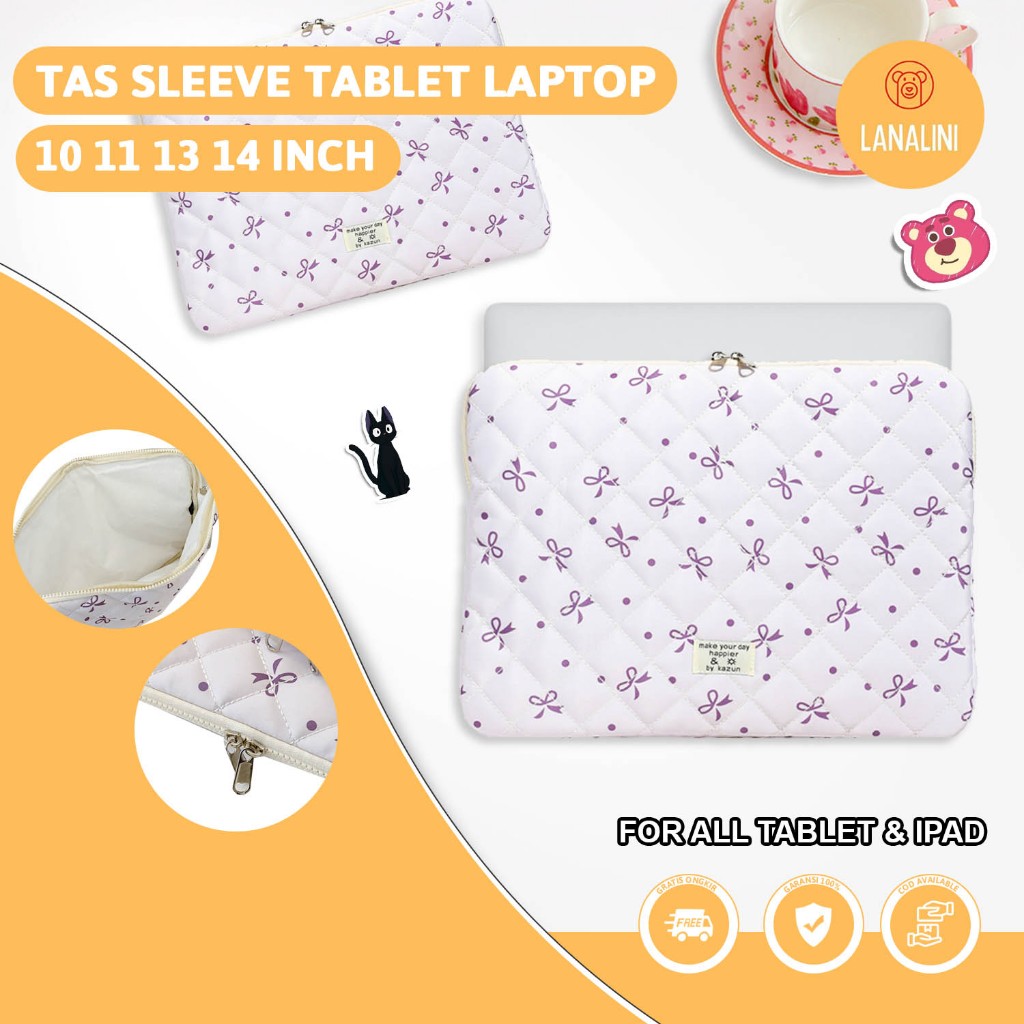 Sleeve Pouch Sarung Ribbon Pita Coquette Aesthetic Tas Bag Case Ipad Tab Tablet Macbook Air Pro M1 M