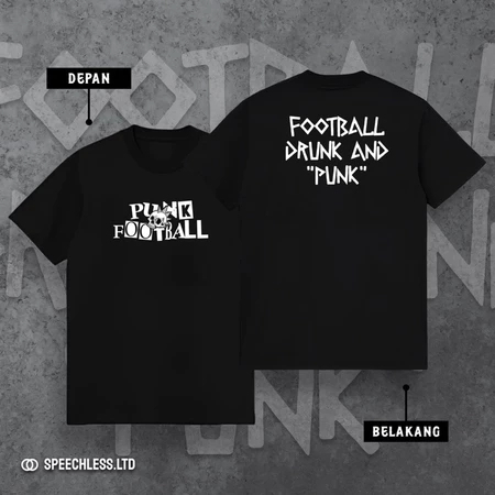 Tshirt Football and Punk Unisex Cotton Combed 24s