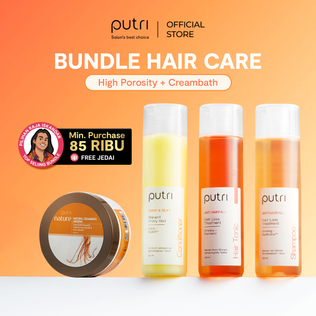 [LIMITED BUNDLE BEST SELLER RAJA ISKANDAR] Porosity Bundle |Tonic, Shampoo, Conditioner & Creambath 