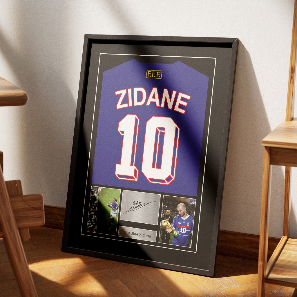 Poster Dinding Frame Bingkai Jersey Bola-Frame Bingkai Zidane