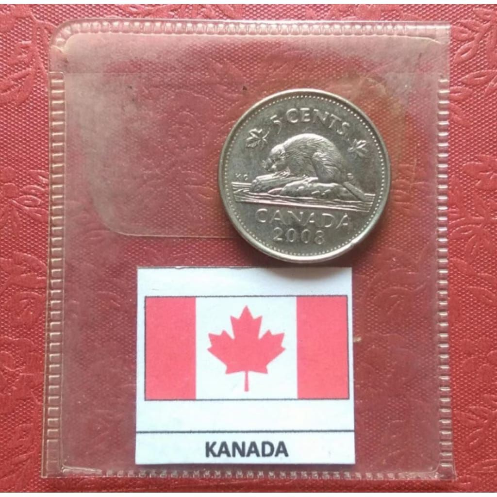 TP3AB Koin 5 Cent Canada Kanada 2008 Koleksi Coin Lama Kuno Jadul Langka Antik Asing Luar Negeri Man