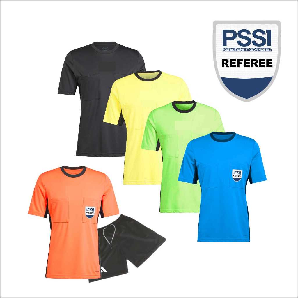 BAJU WASIT SPECS TIPE LIGA 1 INDONESIA LOGO PSSI REFEREE SETELAN BAJU DAN CELANA