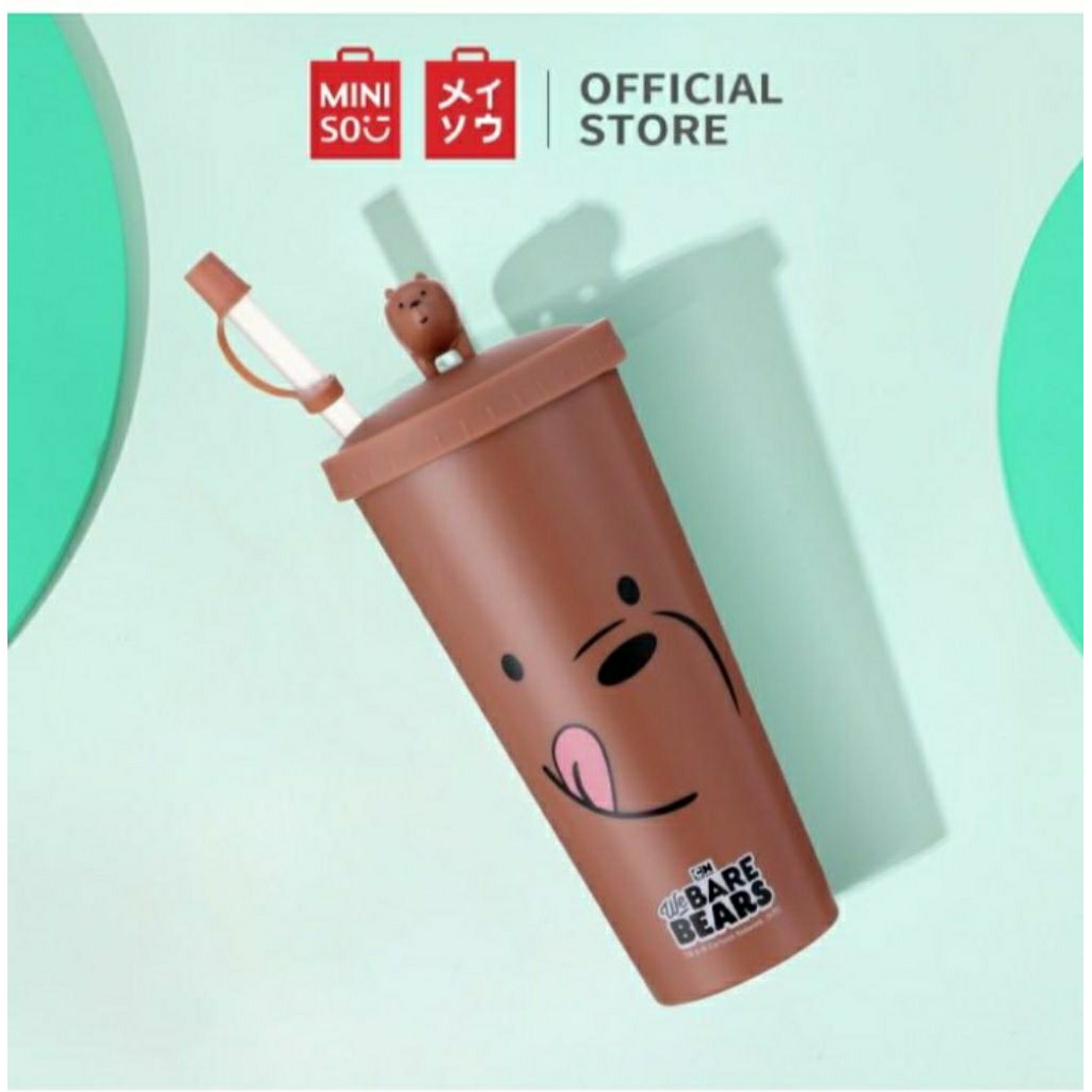 Miniso Botol Minum We Bare Bears Tanpa Sedotan Tumbler Miniso Wbb