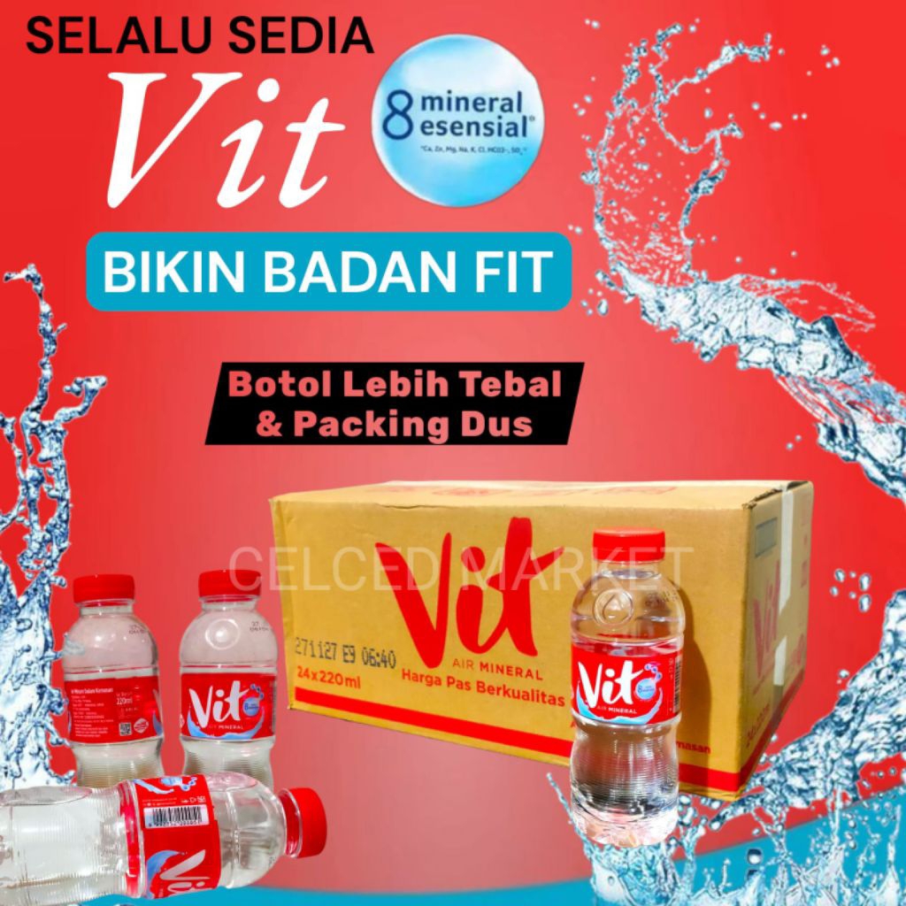 Air Mineral VIT Botol 220 ml x 24 Botol - Air Minum Kemasan - Mineral Water