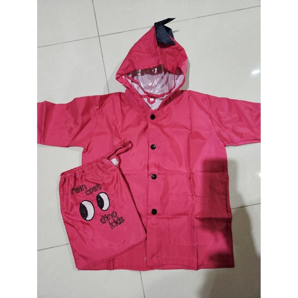 PRELOVED SECOND JAS HUJAN MANTEL ANAK BAYI DINO SIZE S 1 -2YO BABY KIDS RAINCOAT