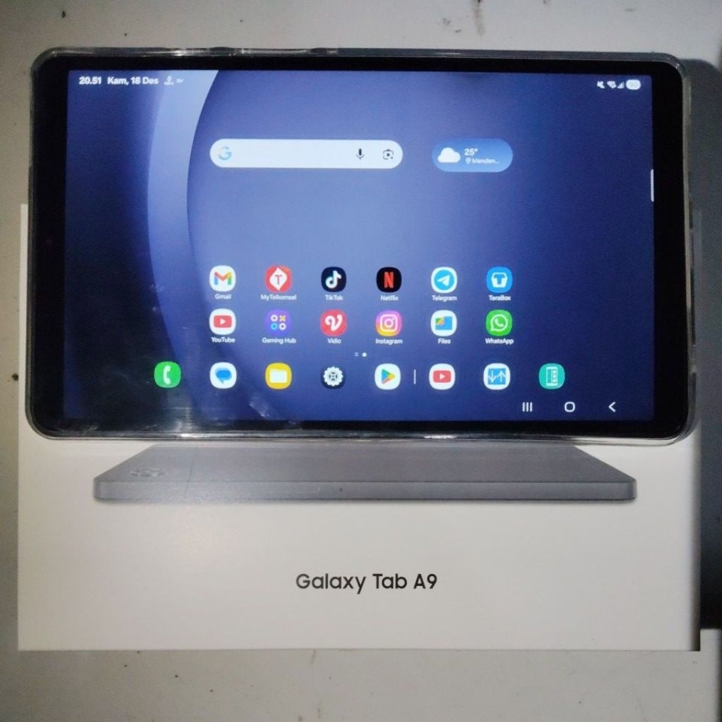 SAMSUNG GALAXY TAB A9 4/64 4GLTE MEDIATEK HELIO G99 (6nm) GRAPHITE FULLSET SECOND (Baca Deskripsi)