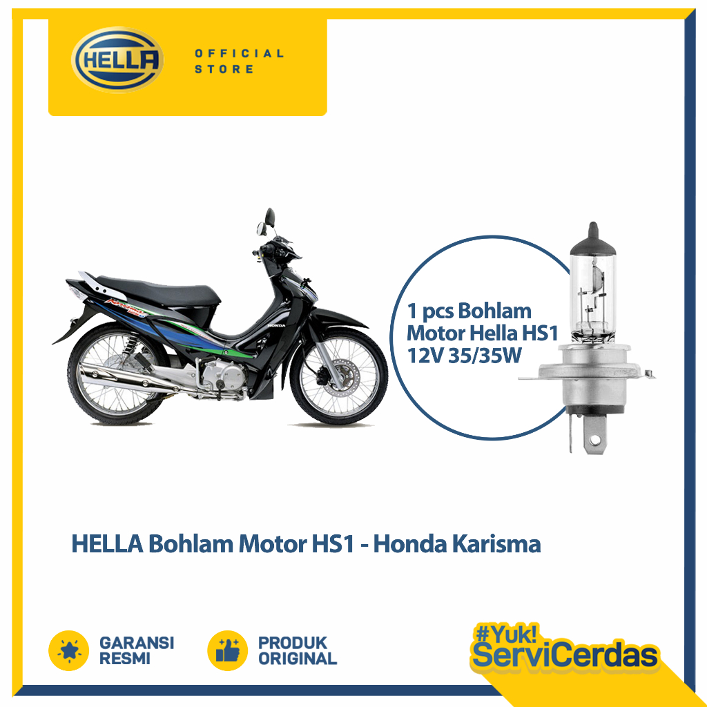 Bohlam Motor Hella Honda Karisma HS1 12V 35/35W PX43T Standard - Lampu motor