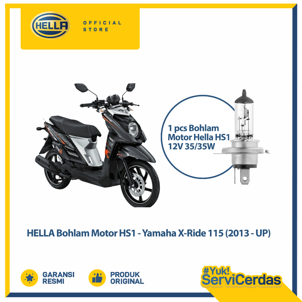 Bohlam Motor Hella Yamaha X-ride 115 2013 Up HS1 12V 35/35W PX43T Standard - Lampu motor