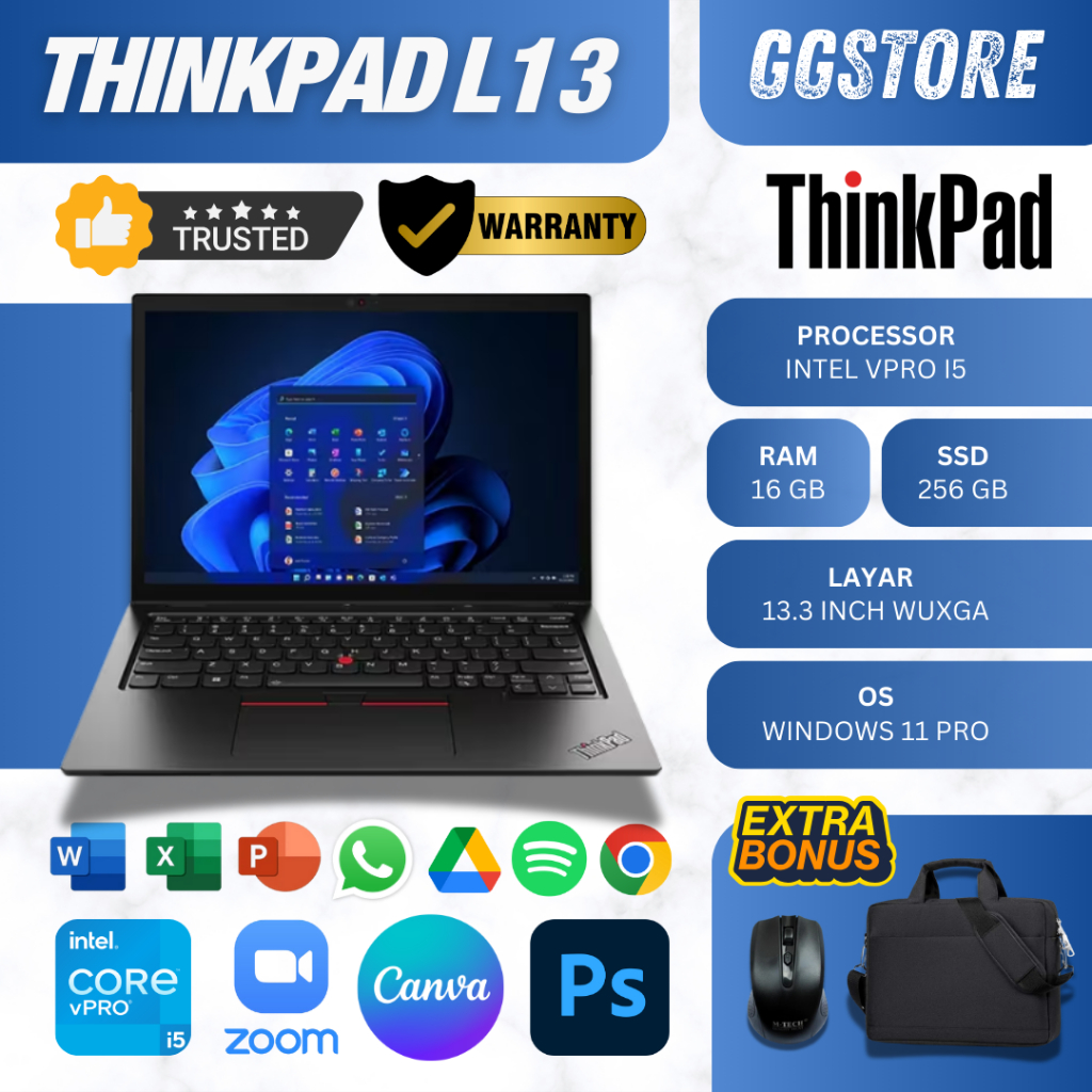 Lenovo Thinkpad L13 Yoga Gen3 Intel vPro I5 1245U Ram 16gb Touchscreen Windows 11 Pro