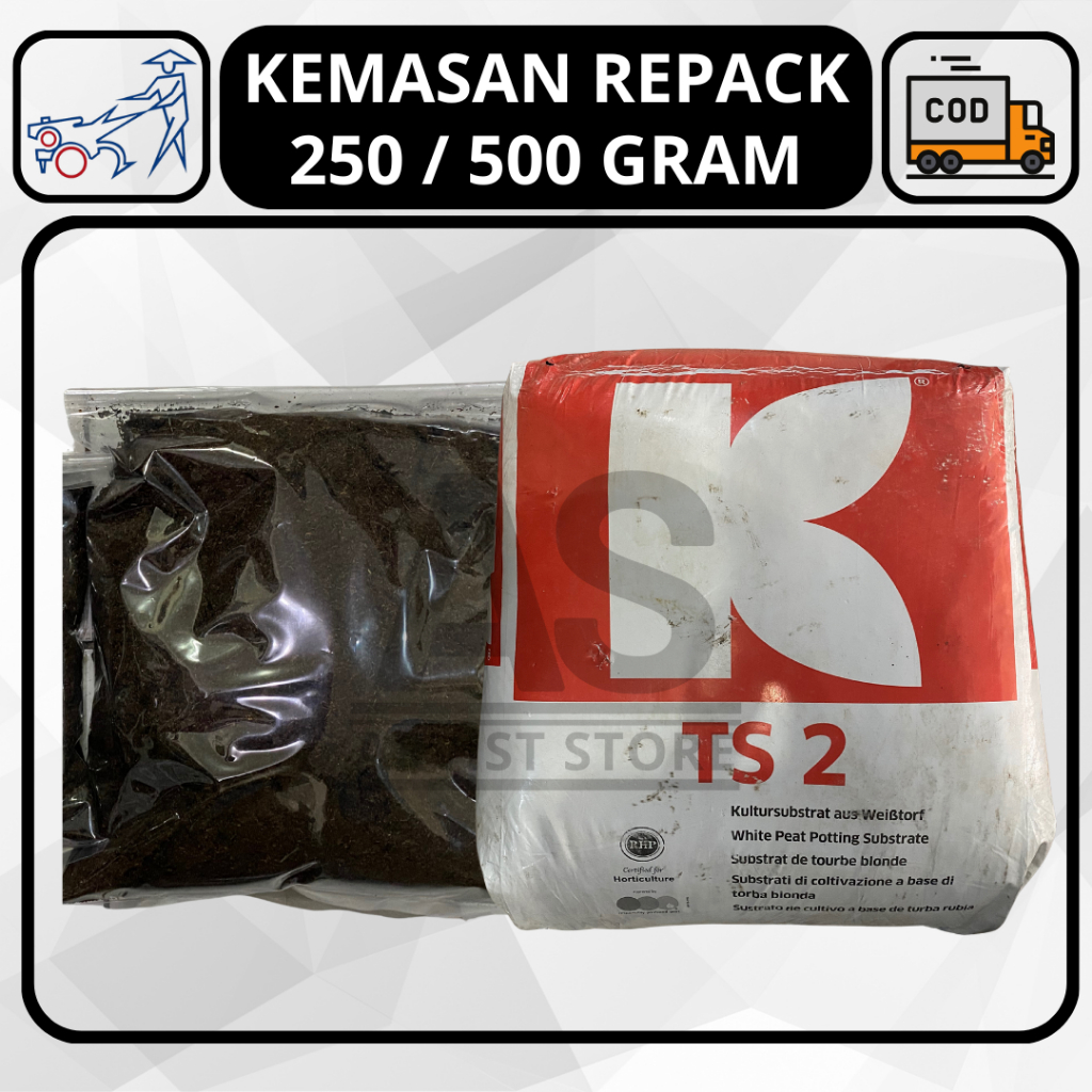 Media Tanam Peatmoss Klasmann Deilman TS2 Repack 250 Gram / 500 Gram