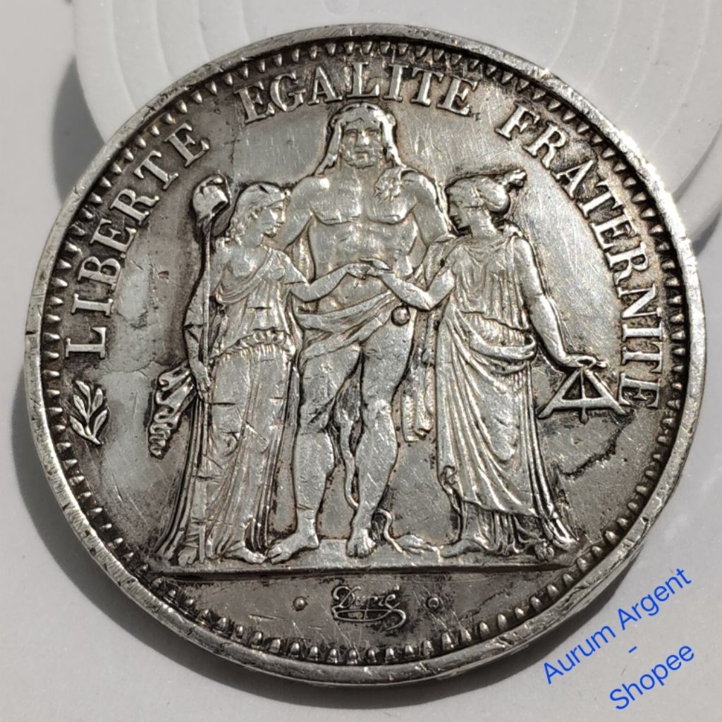 ZZ.18-- 1 PC KOIN PERAK KUNO ASLI 10 FRANCS TH 1970. -- SILVER COIN --