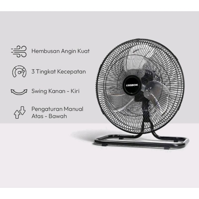 AZKO Krisbow 16 inci Kipas Angin Industrial 2 In 1 55 watt Table Wall Fan Penyejuk Ruangan Industria
