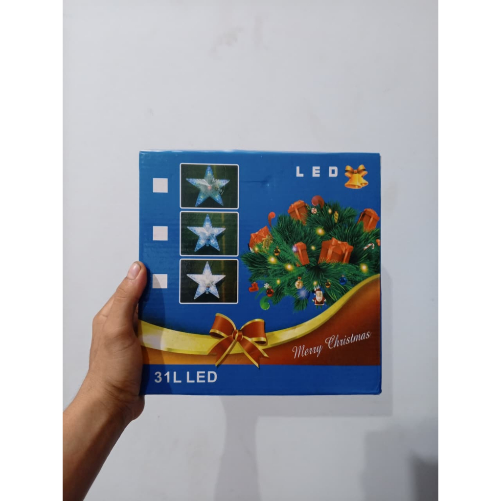 LAMPU NATAL CRYSTAL BINTANG 31 LED / CHRISTMAS LIGHT BINTANG