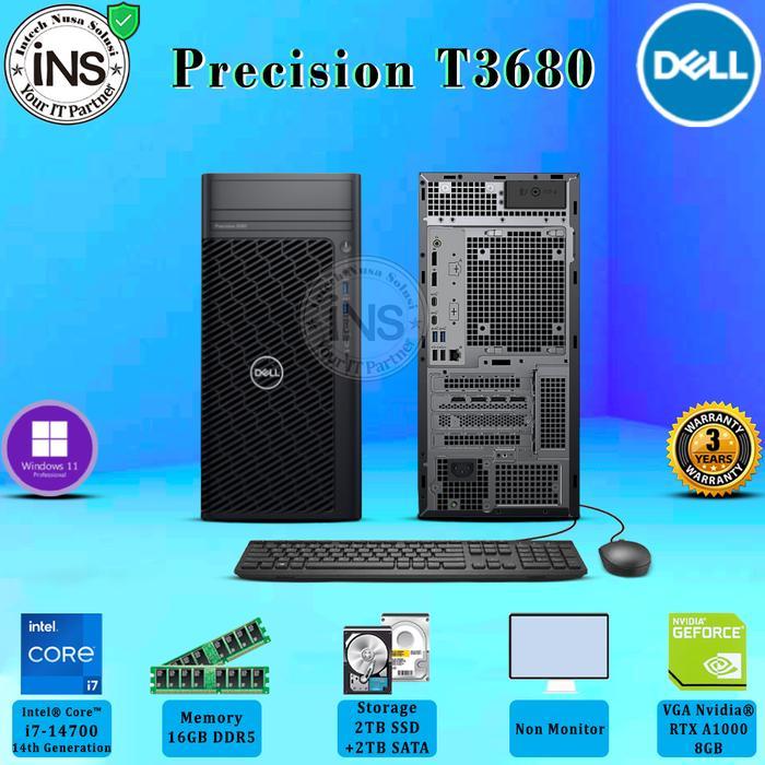 CPU DELL Precision T3680 MT Tower i7-14700 16GB 2TB SSD + 2TB SATA RTX A1000 8GB Windows 11 Professi