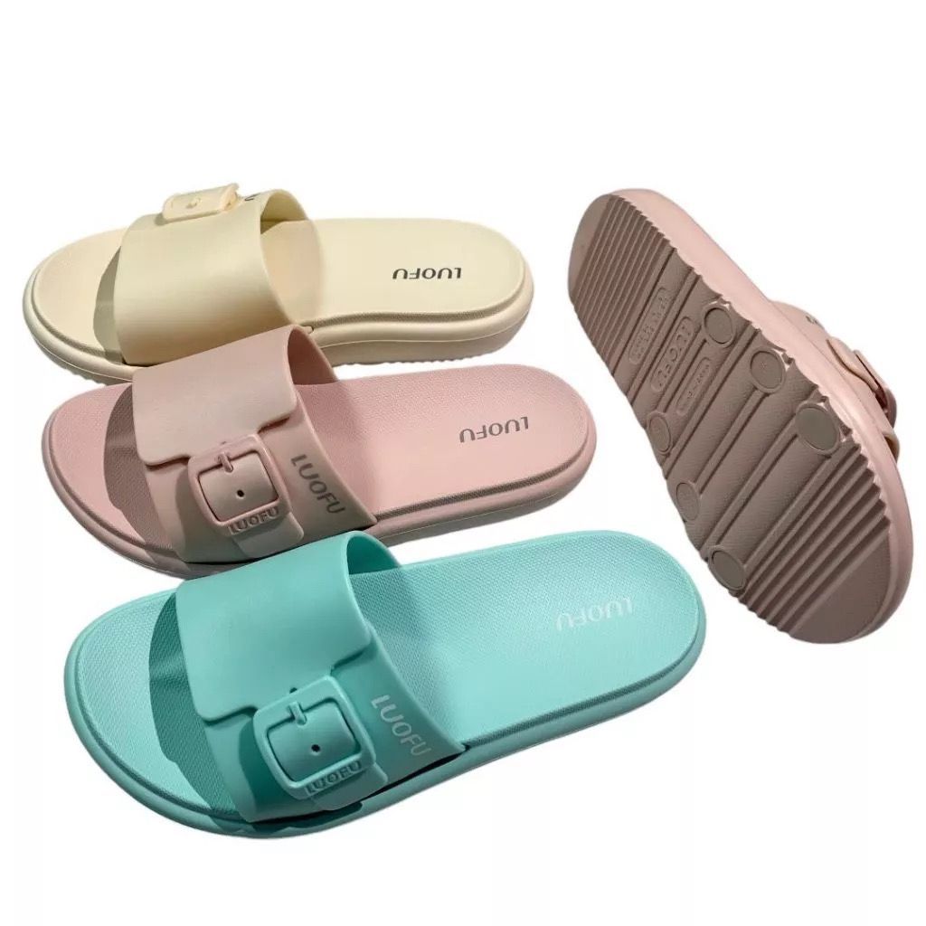 Sandal Wanita Luofu Gesper viral kekinian, Sandal karet ringan nyaman buat harian