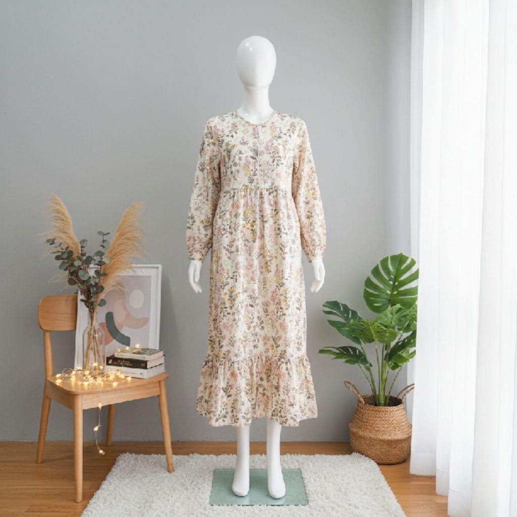 Gamis Dewasa Katun Bunga-Bunga