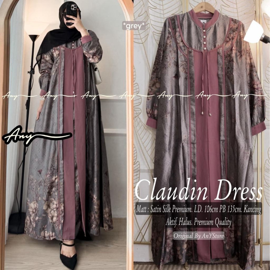 claudin dress satin silk by any - Jehana dress bordir ori moveon | abaya dress bordir airflow crincl