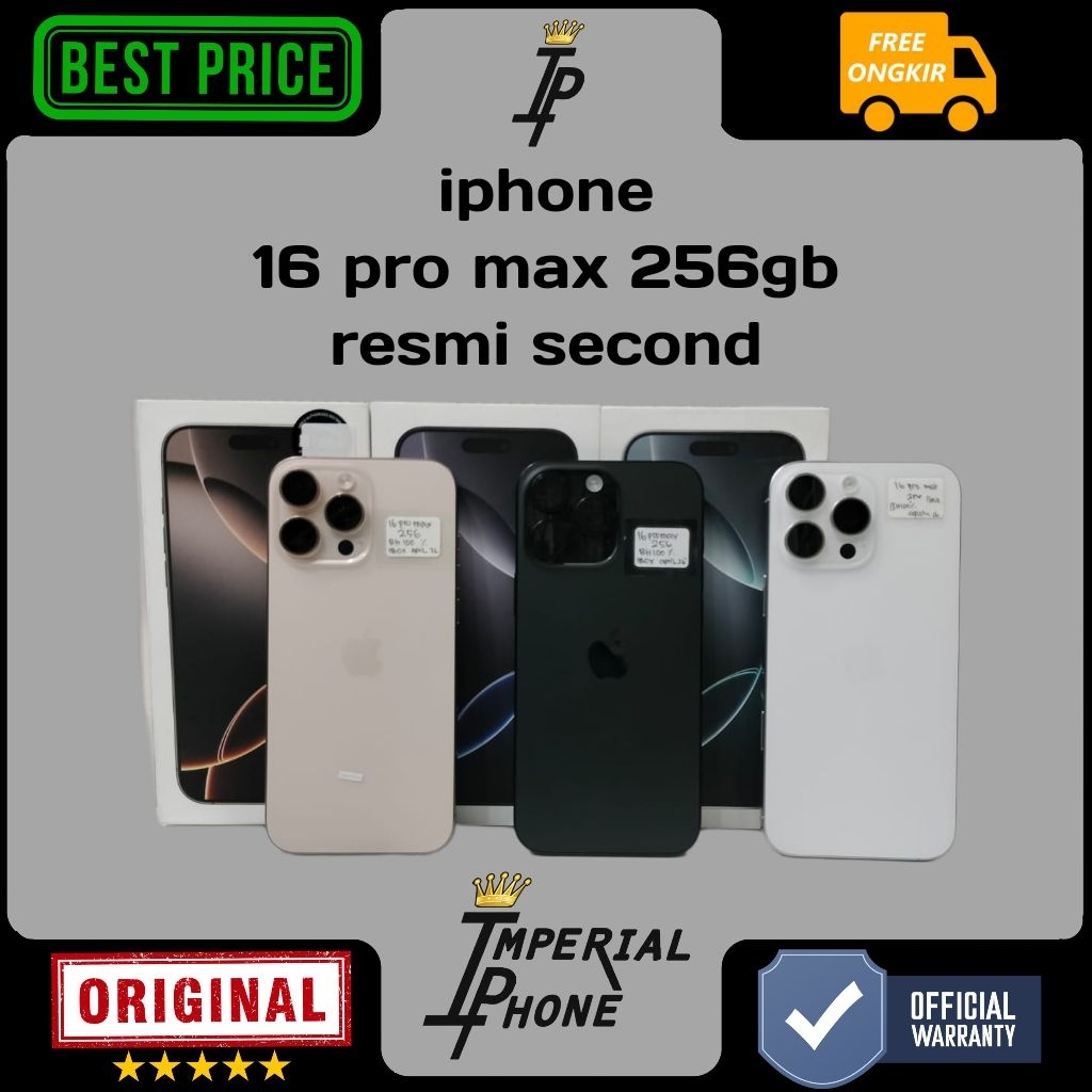 iphone 16 pro max 256gb resmi second