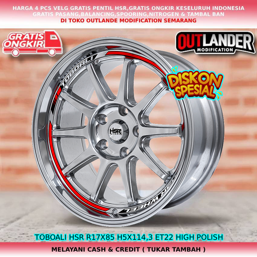 Velg ring17 velg mobil Outlander| Juke| Mazda 3| CX-5| Tucson| XL7| dll velg hsr toboali R17