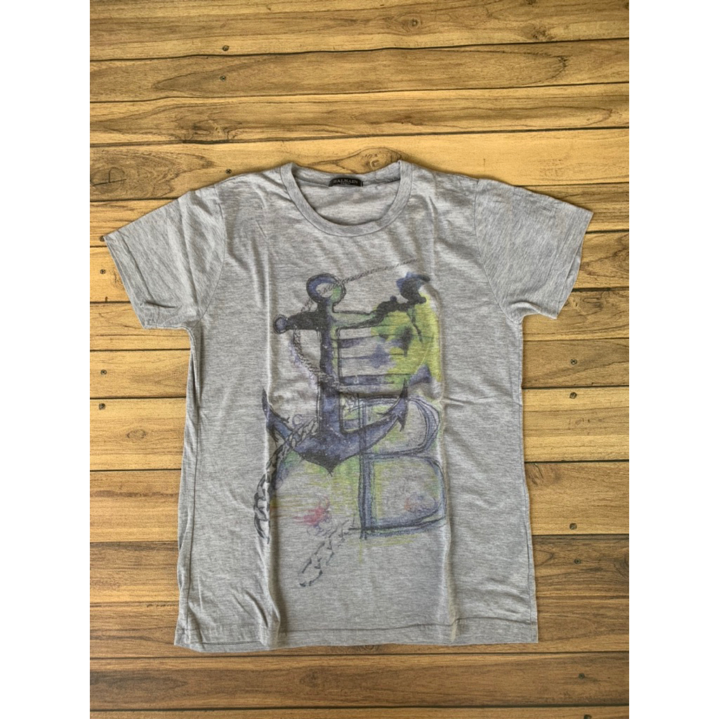 balmain anchor print tee shirt