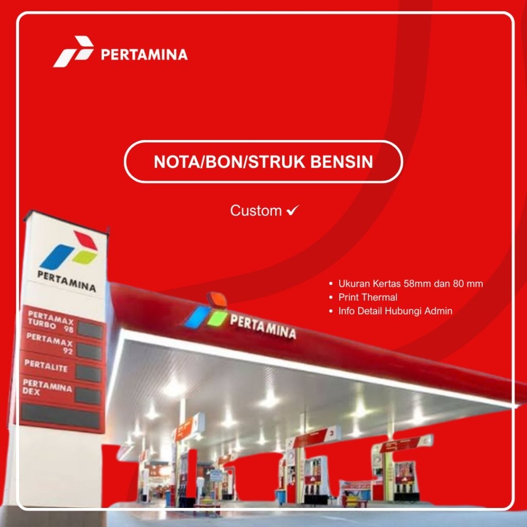 TERMURAH Nota/bon/struk Custom Bensin spbu