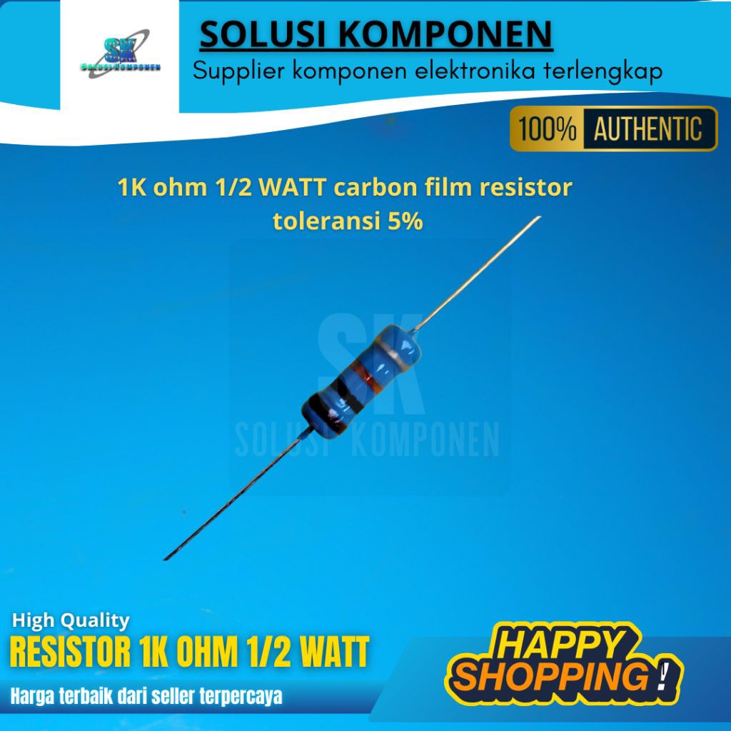 SK5 - RESISTOR 1K OHM 1/2 WATT Resistor 1k setengah watt