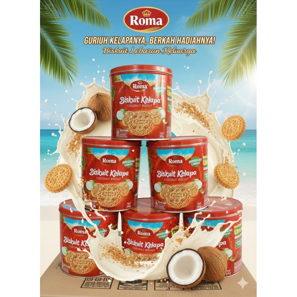 Roma kelapa kaleng/biscuit kelapa/Roma/biskuit kaleng