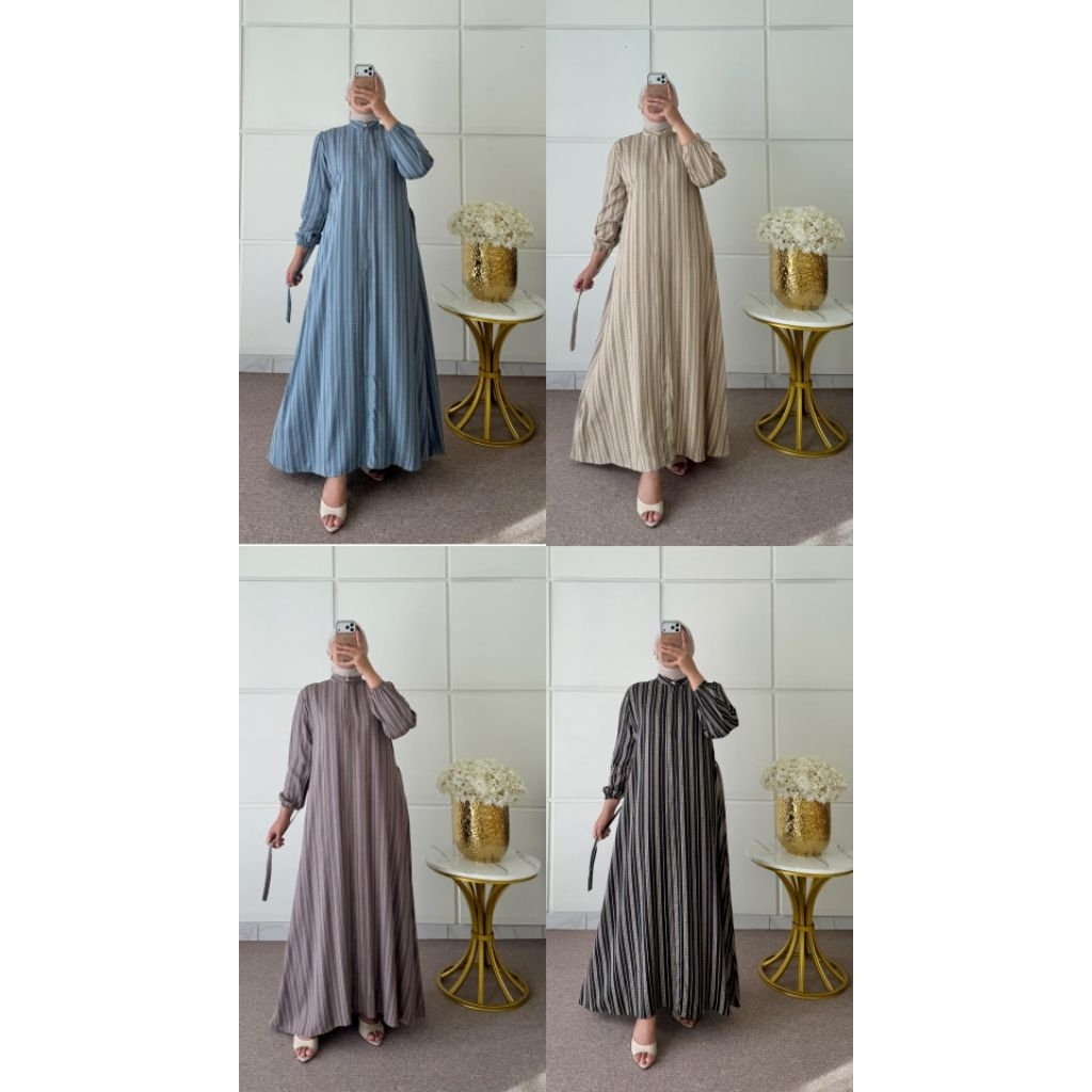 GAMIS NAFA//MIDI DRESS NAFA MOTIF SALUR//GAMIS SALUR RAYON BUSUI//MIDI ANNISA
