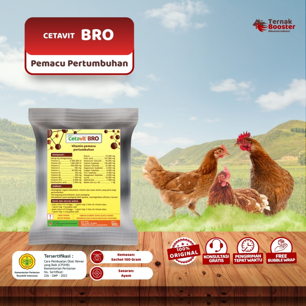 CETAVIT BRO - Vitamin Ayam Bebek Pemacu Bobot & Daya Tahan Tubuh