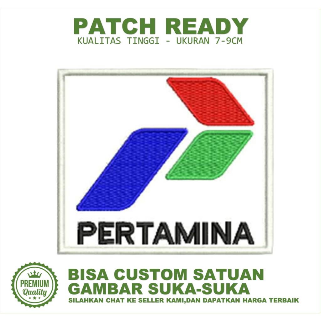 EMBLEM PATCH BORDIR GAMBAR LOGO PERTAMINA EMBROIDERY TESTIMONI-BC