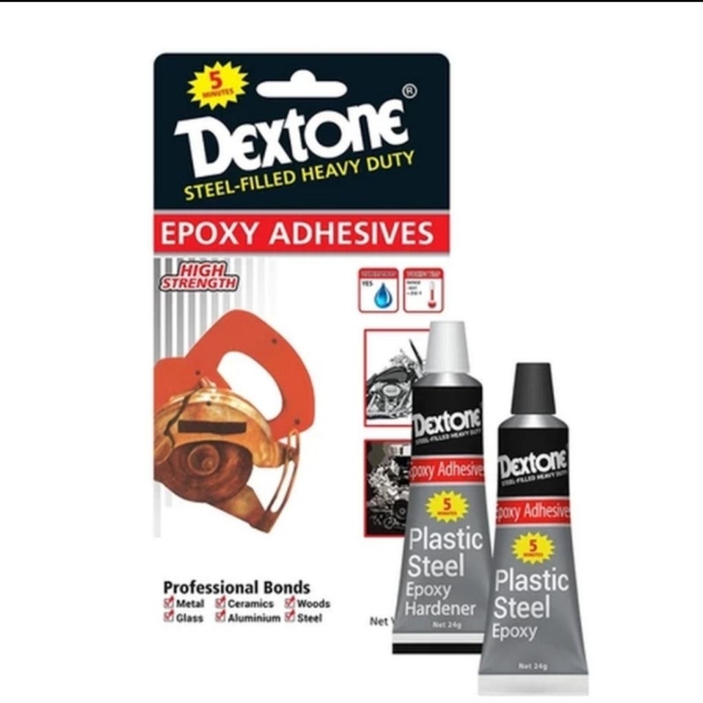 Lem Epoxy Dextone 48gr - Cepat Kering, Kuat, Tahan Panas - Plastik steel