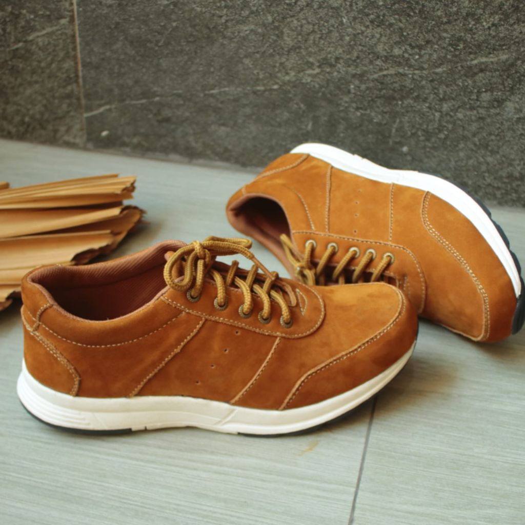 [Nawies Leather] SEPATU SNEAKERS PRIA KULIT ASLI - SN Haidar