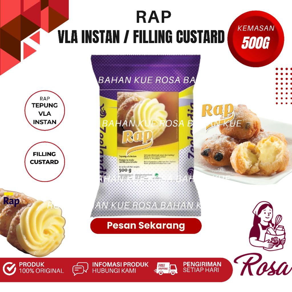 Rap Zeelandia Tepung Vla Instan Custard Filling 500g