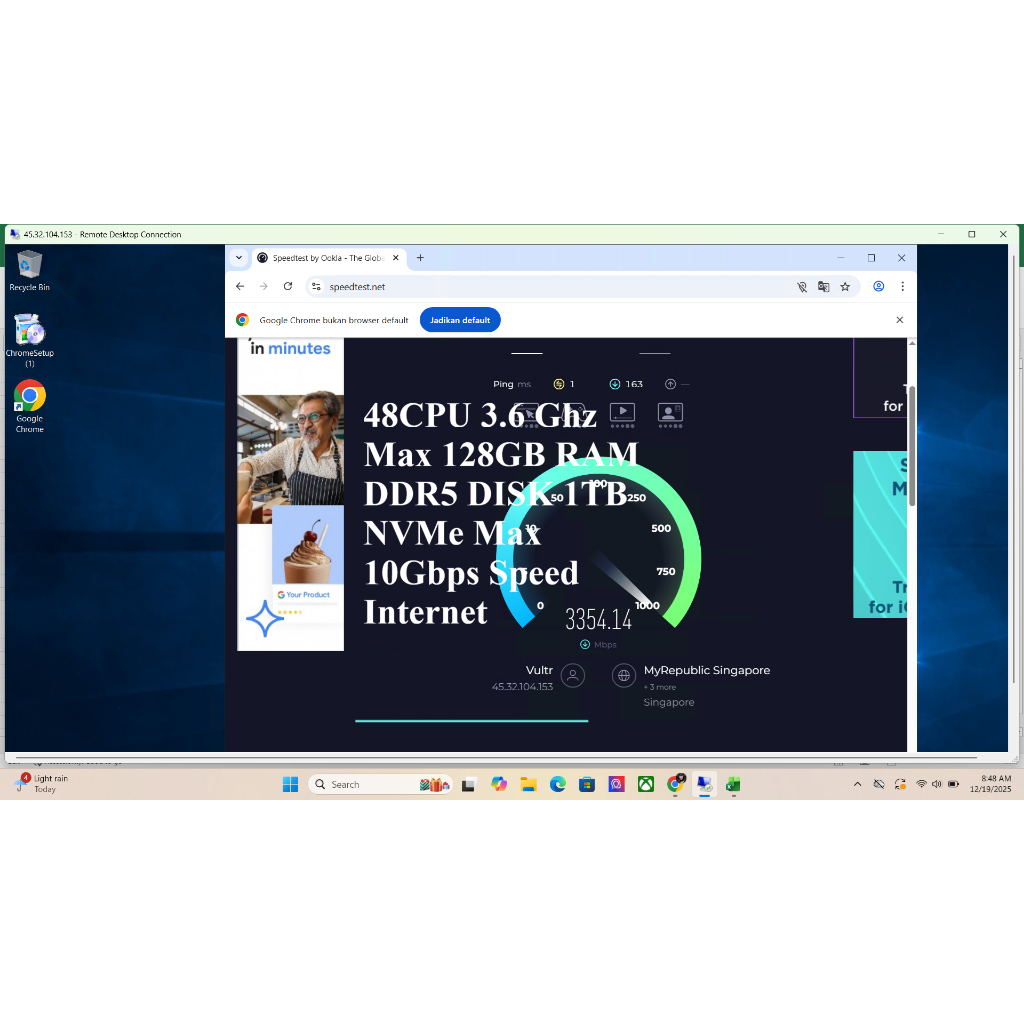 RDP/VPS 48 CPU 3.6Ghz Turbo Boost 128GB RAM BARE METAL RDP Dedicated Server ,Sup Emulator,Bot,OBS HA