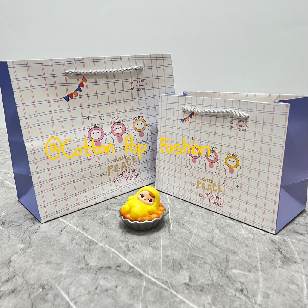 Paper Bag Gingham Kelinci Kecil Cute Tas Kado Kertas