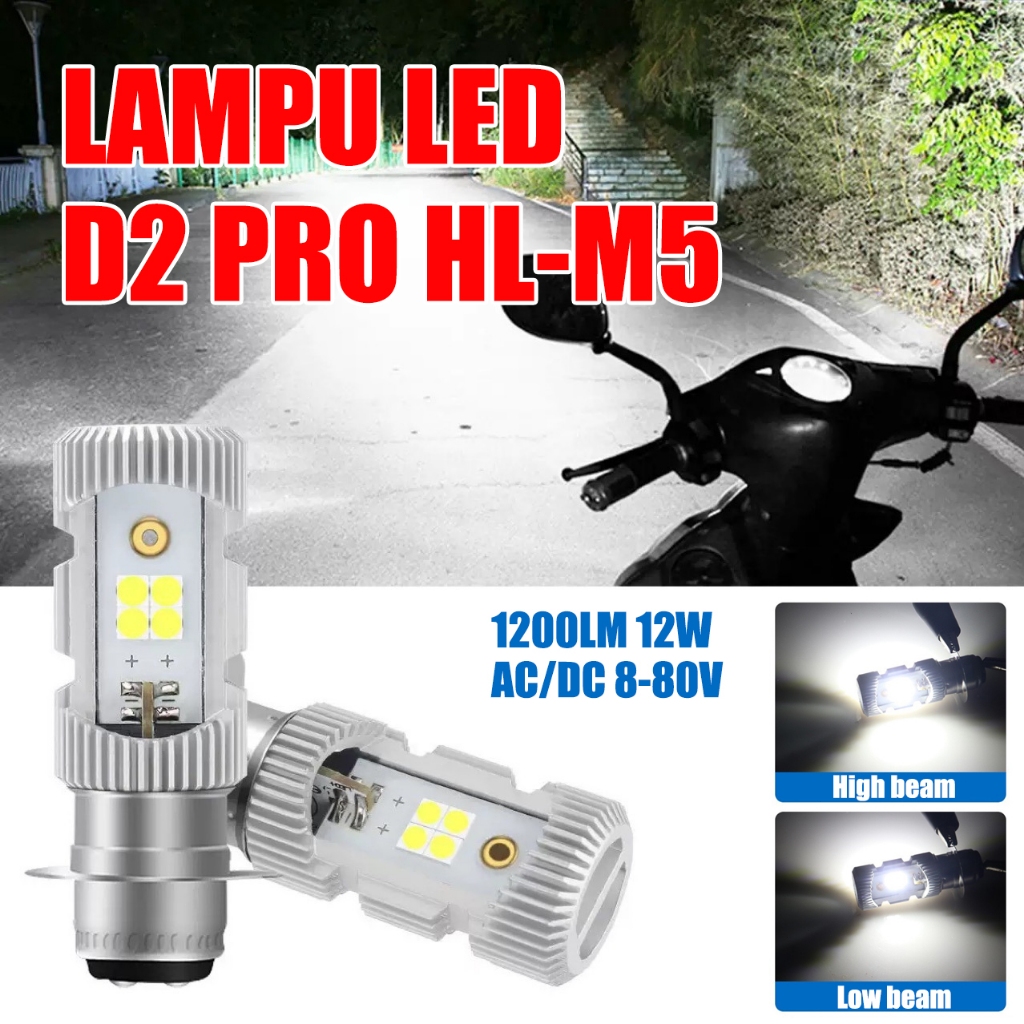 LAMPU DEPAN MOTOR LED LAMPU LED 2SISI H6 ARUS DC P15D M5 BST BOHLAM LAMPU DEPAN MOTOR LED HS1 H4 12V
