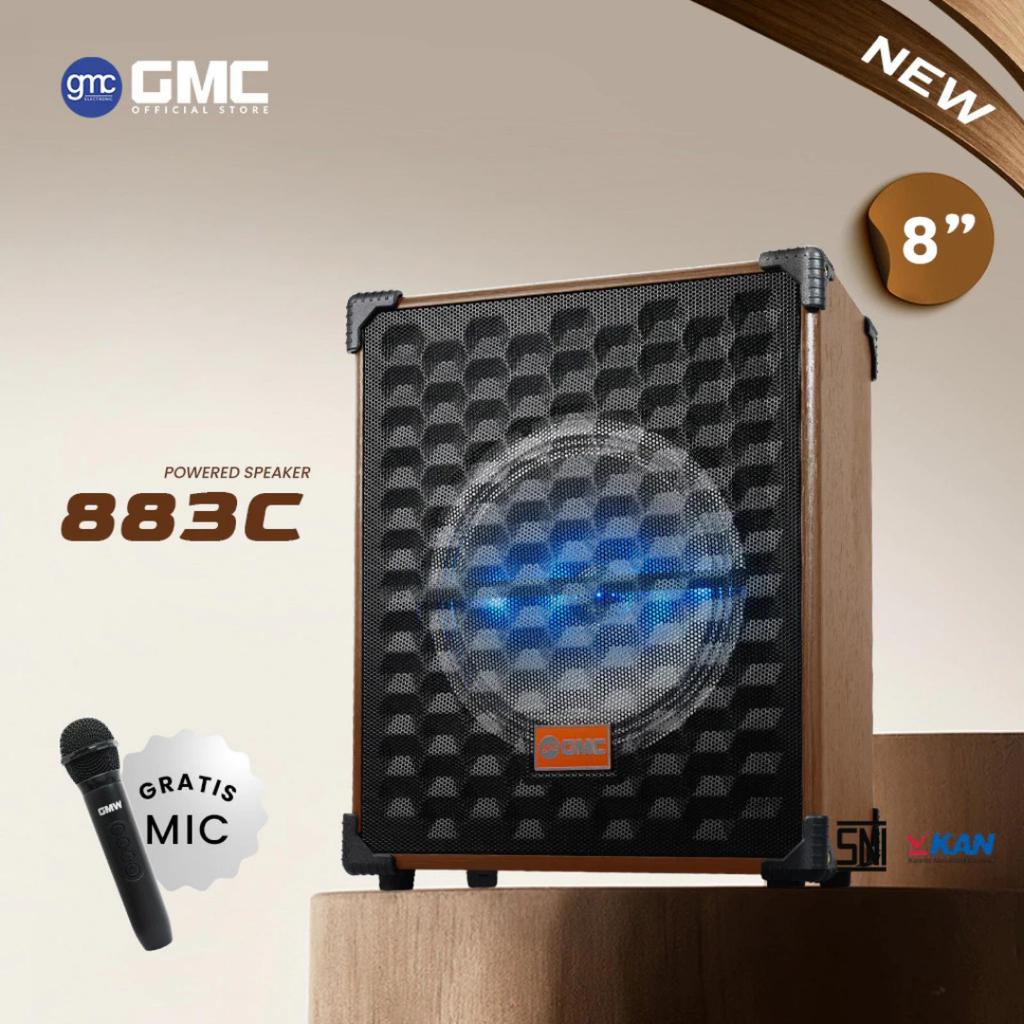 GMC Speaker Bluetooth Super Bass GMC-883C Speaker Portable Gratis Microphone Wireless Speaker TWS 8 
