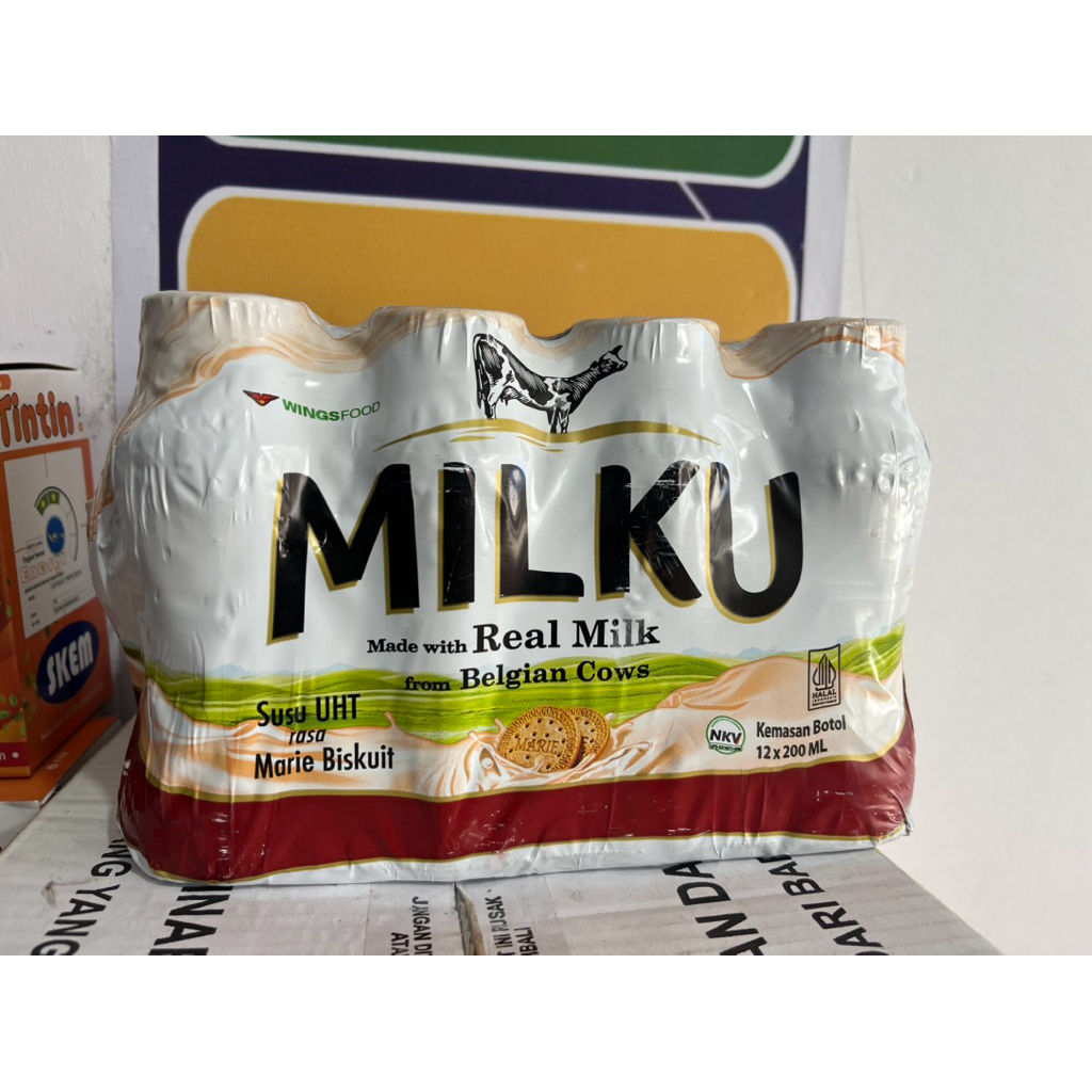 MILKU SUSU RASA MARIE BISKUIT ORIGINAL ISI 12 BOTOL