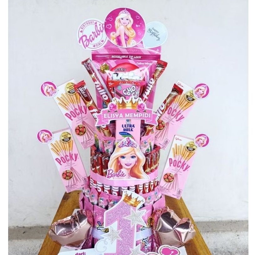 1 SET TOPPER Hiasan Happy Birthday Karakter Super Cute ultah anak/Cake, Bucket, Snack Tower, Parcel,